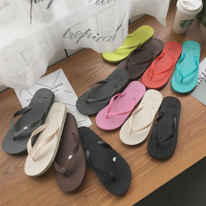 Korean Style Couple Flat Flip-Flops Solid Color Flip-Flops