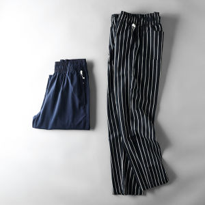 Summer Thin Stripe Casual Pants for Men High Waist Micro Stretch Japanese Retro Style Youth Popular Straight Leg Long Trousers