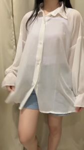 BestStore - Kemeja Cardigan Transparan Ukuran XL / Kemeja Wanita OOTD / Kemeja Transparan