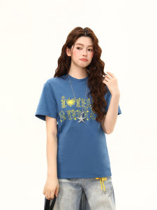 WILDAZI | American Retro Star Letter Print Casual T-shirt