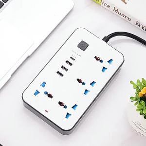 Universal Power Strip Electric Extension Socket EU UK US AU KR Plug 2000W with Usb Type-c 5V 2.1A 1.8m Cable Table Socket