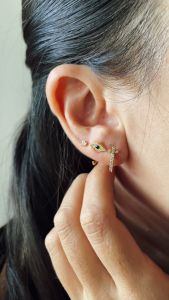 ต่างหูห่วง ฝังเพชรคิวบิกเซอร์โคเนีย CZ