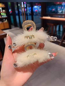 Delicate Sweet Fairy Tale Style Furry Hair Clips Shark Bite Hair Grips Fashionable Hair Accessories Korean Style Fresh out
