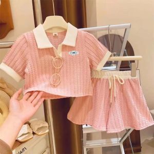 2-10Y Girls Cute Clothes Set Kids Casual Short Sleeve Top+Pant Outfit Summer New Children Comforts Fashion Sportswear Suit