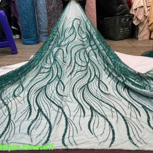 (HARGA SETENGAH METER) kain tulle korea full payet/cocok buat gaun pestadress nikahan/kain kebaya payet full