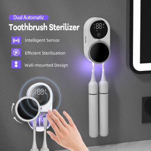 MeeGoo Toothbrush Sanitizer UV Light Smart Sensor Automatic Toothbrush Sterilizer Box Wall-Mounted