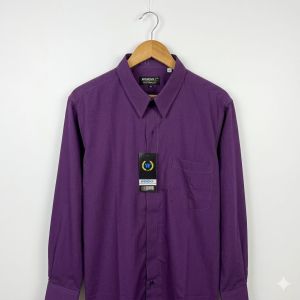 Best quality! KacioStore kemeja polos pria lengan panjang WARNA UANGU TERONG/UNGU TUA kemeja kantor/ kemeja formal