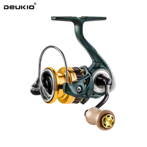 Deukio | DEUKIO Mini Spinning Fishing Reel 5.2:1 Gear Ratio 8.8LB Max Drag CNC Metal Spool Cork Grip for Freshwater 800 1000 Series