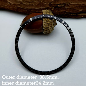 Flat 38.5mm*34.2mm Aluminium Bezel Insert Fit For 40mm to 42mm VK63 Watch Case Watch Ring Accessories Replacement