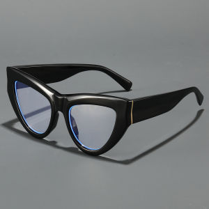 New Cat Eye Oversized Frame Blue Light Blocking Glasses Trendy Triangle Streetwear Eyewear
