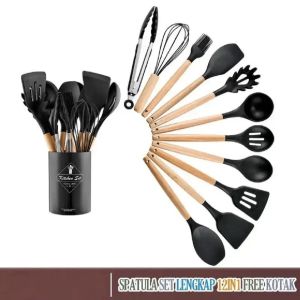 Utensil Silicone Set 12 in 1 Spatula Silikon isi 12