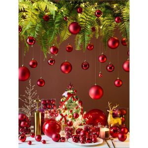 Red Christmas Decorative Ball Ceiling Hanging Ornament for Shop Window Holiday Scene Decoration Lantern Mobile Phone Accessory