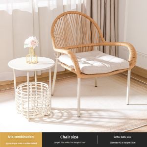 Modern Simple Balcony Small Table And Chair Set Outdoor Courtyard Wicker Chair Reading Combination Home Leisure Tea Table Set