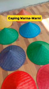 Topi caping sawah petani anti panas / caping ospek warna warni