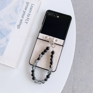 szhaiyu | Shockproof Hinge Protective Phone Case for Samsung Galaxy Z Flip 7 6 5 4 3 Zflip7 FE Flip6 Flip5 Flip4 Wrist Strap Leather Cover