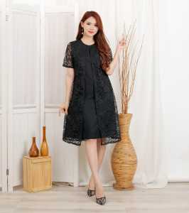Dress Brukat wanita Terbaru Jeslie Series / Dress Brukat Bordir Kekinian