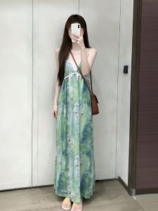 CHANGTONG | Beautiful V-neck Floral Tea Dress