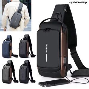 Mens Fashion Shoulder Messenger Bag Anti-Theft Password Lock Chest Sports Bag Trendy Waterproof Durable
