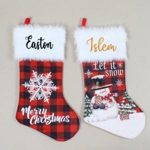 Merry Christmas Custom Name Christmas Socks Christmas Tree Decoration Stocking Personalized Childrens New Year Gift Candy Bags