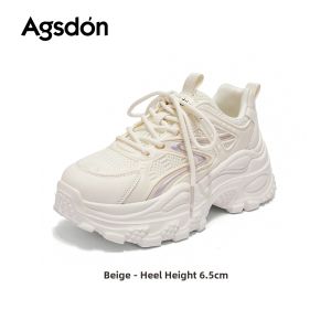 Agsdon | Thick Sole Dad Shoes Breathable Summer White Casual Sneakers