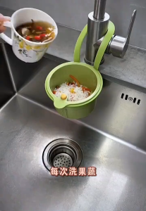 Kitchen Sink Press Type Drainage Hanging Bag Washbasin Faucet Strainer Storage Bag Sink Filter Storage Basket