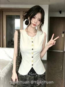 Unique Knitted Sleeveless Vest Womens Design Sensation Summer New Style Beautiful Absolutely Small Top Trendy Fashion Vest