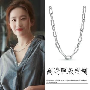 Simple Elegant Womens Necklace Interlocking Rings Design Fashion Jewelry Accessory Alloy Material Silver Plated Gold Plated