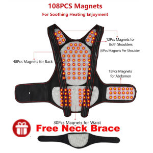 Self Heating Back Support Waist Brace Magnetic Heating Corrector Belt Back Posture Corrector Spine Back Lumbar Belt N Neck Brace