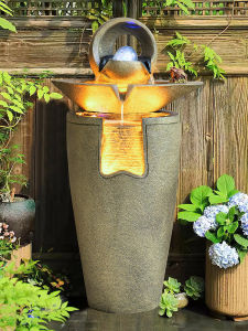 European-Style Fengshui Wheel Flowing Water Floor Ornaments Balcony Circulating Water Fountain Living Room and Tea Room Hallway Bring In Wealth and Treasure Housewarming Gift