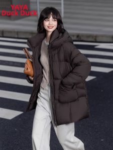 YAYA | Hooded Loose Long Womens Down Jacket