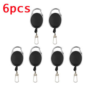 2-12pcs Retractable Key Chain Reel Badge Holder Fly Fishing Zinger Retractor with Quick Release Spring Clip Fishing Accessories