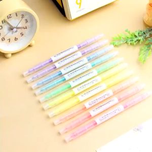 METECH 6PCS Double-headed Highlighter Set HIghlighter Pen Fluorescent Marker Student School Supplies
