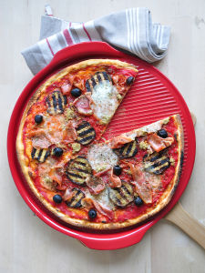 Ceramic Circular Pizza Baking Pan