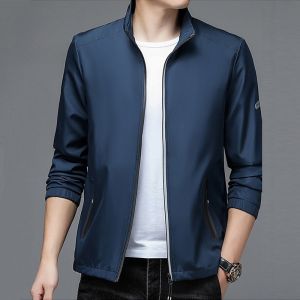 ROMON | Lormen Mens Casual Short Jacket Spring Autumn New Style Youth Business Administrative Short Workwear Coat Zipper Collar