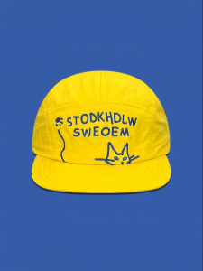 Cute Cat Embroidery Flat Brim Baseball Cap