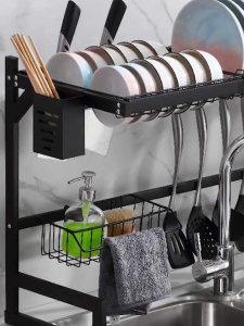 ชั้นวางจาน ที่วางจาน ที่คว่ำจาน ชั้นวางจัดเก็บอ่างล้านจาน สามารถวางเครื่องครัวที่ต้องการได้