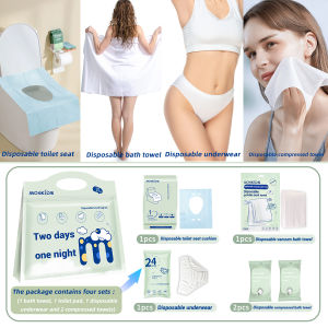 1 pack of two-day and one-night disposable bath towels washcloths underwear sets travel portable daily necessities.