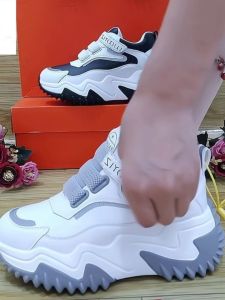 Giày Đế Dày Thời Trang Cho Nữ Mùa Xuân Hè Đế PU Mũi Tròn Cao Đến Mắt Cá Chân Thoáng Khí