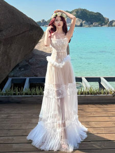 CHANGTONG | Beachwear Lace Mesh Fairy-Style Unique Pretty Women Dress