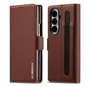 Phone Case for Samsung Galaxy Z Fold 7 6 5 4 3 Fold8 Ultra Luxury Leather Magnetic Buckle Card Bag Pen Slot Wallet Flip Cover