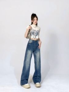 celana jeans panjang wanita celana kulot jeans wanita celana straight baggy pants celana casual cewek ootd