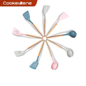 Cookerbene Non-Stick Pan Special Soft Silicone Shovel Home Ladle Spatula High Temperature Resistant Soup Spoon Kitchenware