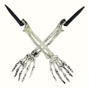 1/6pcs Skeleton Bone Garden Ground Stakes Skull Head & Hand for Halloween Home Yard Ground Insert Holiday Party Decor Ghost Hand