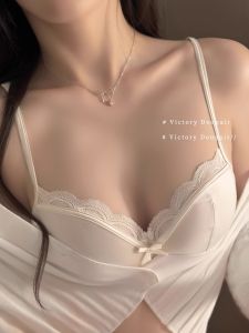 สไตล์ฝรั่งเศส ความปรารถนาอันบริสุทธิ์ ผู้หญิง ลูกไม้ Bralette Thin  ไม่มีถ้วยเปล่า กําจัดเต้านมด้านข้างป้องกันการหย่อนคล้อย ฤดูร้อน คอลเลกชัน