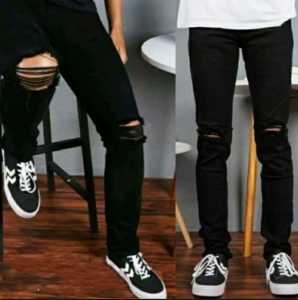 BAYAR DITEMPAT CELANA JEANS PENSIL PANJANG PRIA SOBEK LUTUT/ CELANA JEANS PENSIL SOBEK KEKINIAN / CELANA JEANS PENSIL COWOK COWOK YANG LAGI TREN TREN NYA / CELANA JEANS SOBEK LUTUT PRIA TERLARIS / NAZIRA JEANS COLLECTION