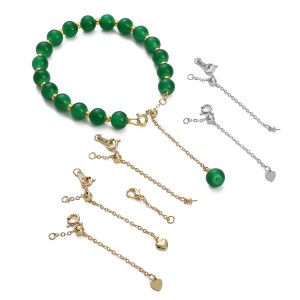 1 cái/túi 14k Khóa Kẹp lò xo tôm hùm đồng thau mạ vàng với chuỗi mở rộng cho làm đồ trang sức vòng cổ vòng tay tự làm