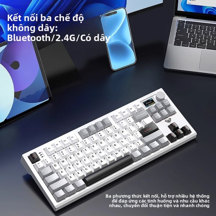 AULA | Bàn Phím Cơ Không Dây Tri-Mode F87 Key Switch Xanh | Lazada.vn