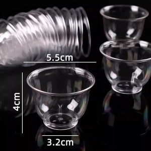 Disposable Crystal Plastic Cups Thickened Temperature Resistant Transparent Small Size for Gongfu Tea Drinking Home And Commercial Use