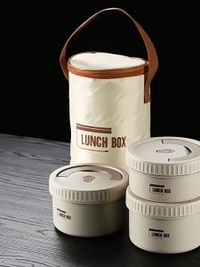 Hộp đựng cơm giữ nhiệt Lucky Hộp cơm trưa văn phòng cách nhiệt 2 tầng bằng thép không gỉ