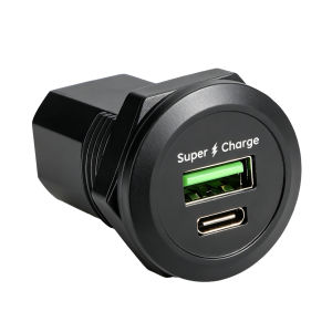 54W 12V RV Type-C USB Power Outlet QC 3.0 Port Quick Charger Socket Car Charger for Marine Boat ATV Motorcycle Truck
